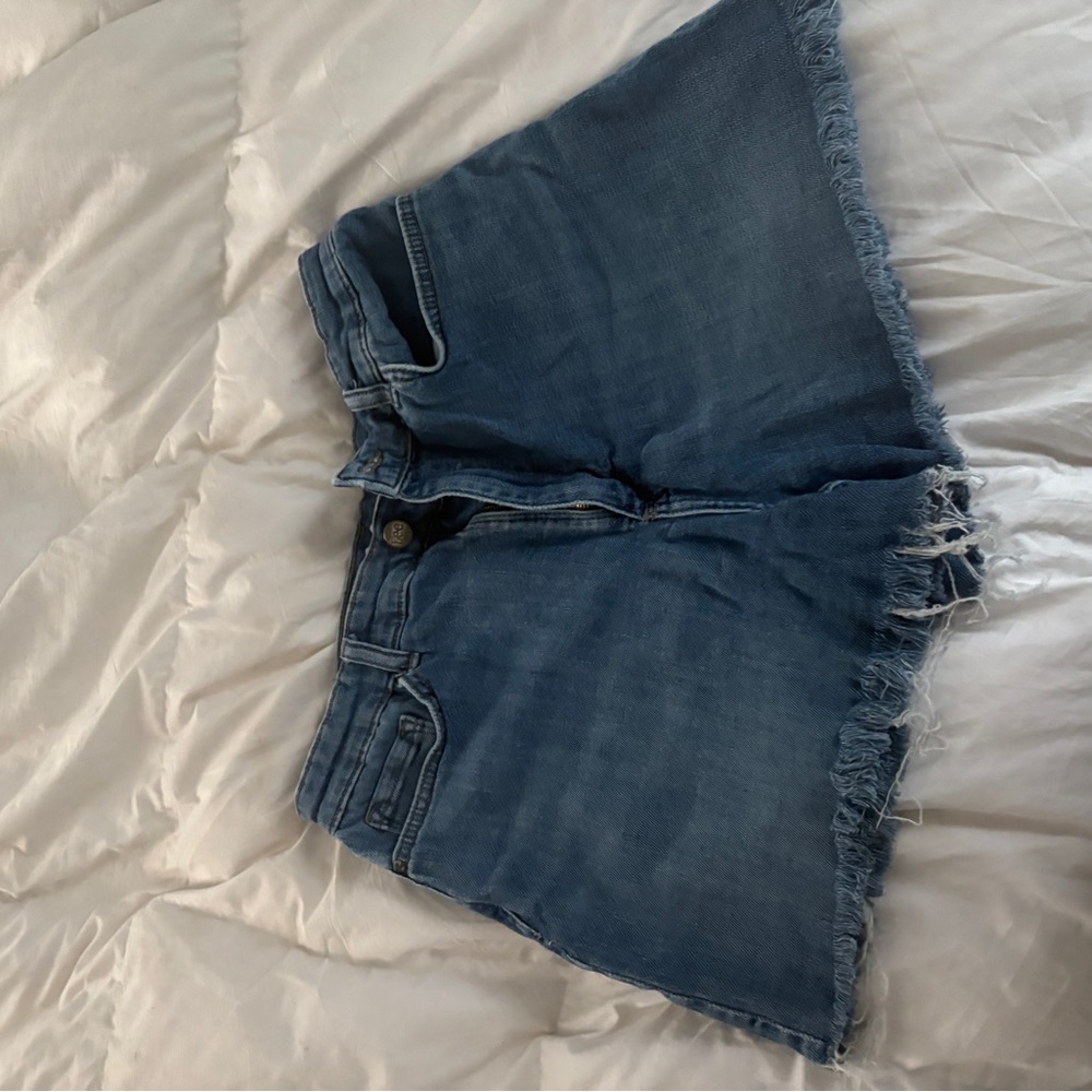 Lee Blue Jean Shorts with Frayed Hem